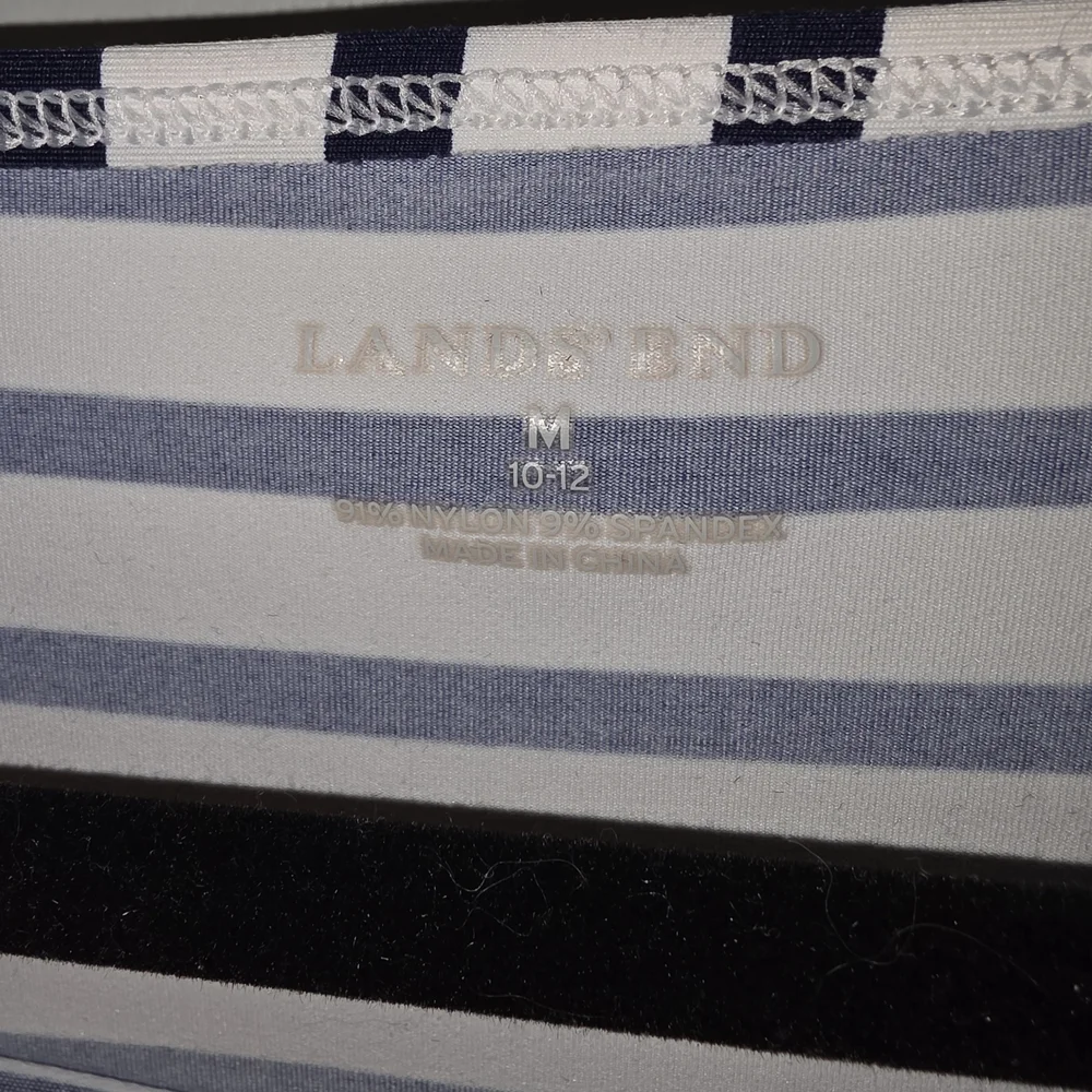 Lands' End Navy and White Striped Long Sleeve Tee - Picture 3 of 3